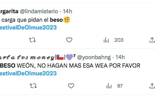 Critican beso entre animadores de Olmué 2023.(Foto: Twitter)