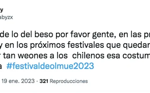 Critican beso entre animadores de Olmué 2023.(Foto: Twitter)