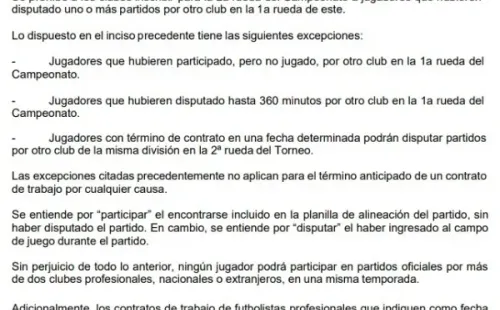 Lo que decía el artículo 16 de las bases del Campeonato Nacional 2022. | Foto: Captura.