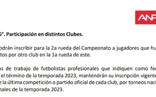 El artículo 16 de las bases del Campeonato Nacional 2023. | Foto: Captura.