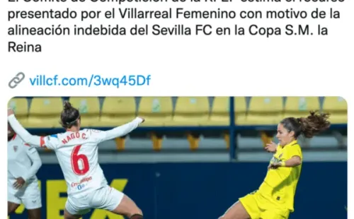 El comunicado que publicó el Villarreal. | Twitter