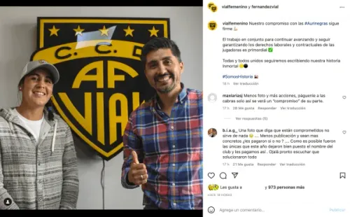 El posteo de Fernández Vial. | Instagram