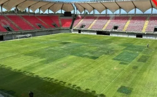 Así luce la cancha de Ñublense en Chillán. Foto: Ñuble Deportivo