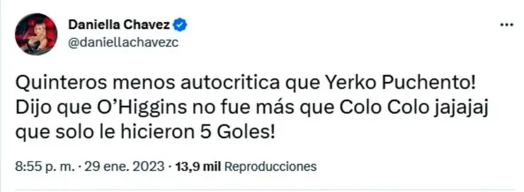 Daniella Chávez aprovechó de trolear a Gustavo Quinteros