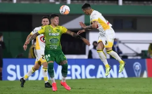 Enzo Fernández en acción ante Coquimbo Unido. (Conmebol Media Center).