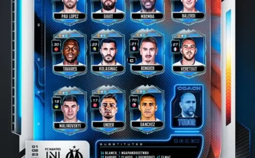 Formación del Marsella ante Nantes.