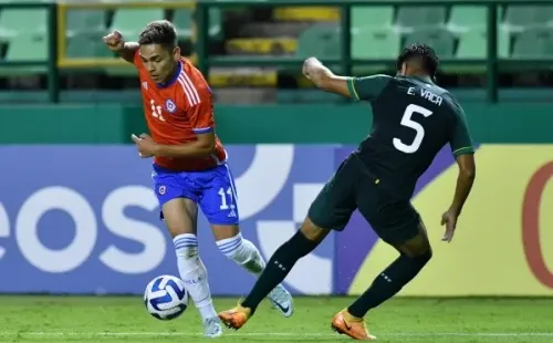 Joan Cruz jugando en el Sudamericano Sub 20 (Foto: Nelson Ríos / Comunicaciones FFCH)
