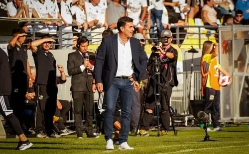 Gustavo Quinteros en el estadio Sausalito para la Supercopa 2023. (Guille Salazar/RedGol).