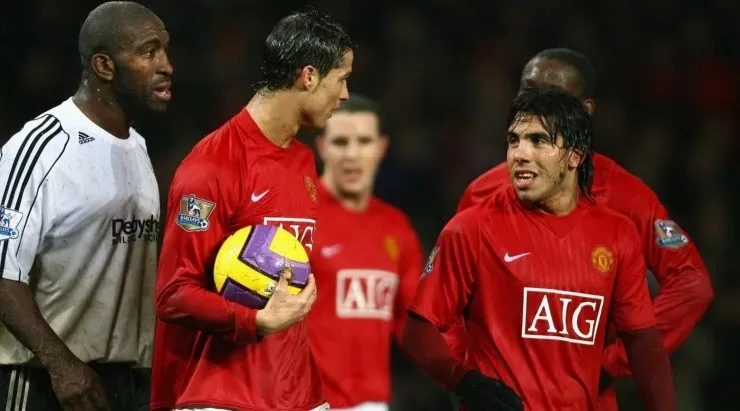 Cristiano Ronaldo y Carlos Tevez coincidieron en el Manchester United de Sir Alex Ferguson. Foto: Getty Images
