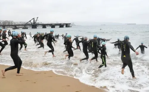Los deportistas se preparan para el Triatlón de Viña del Mar. | Foto: Gentileza