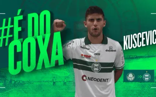 La gráfica del Coritiba para oficializar a Benjamín Kuscevic.