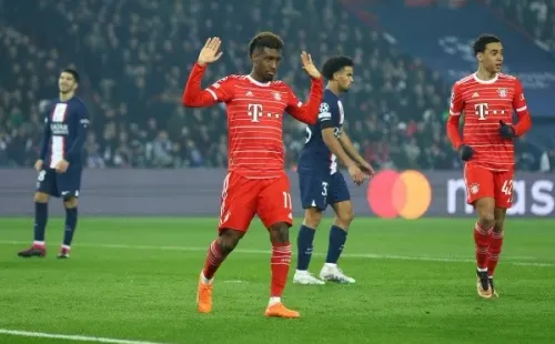 Así “celebró” Kingsley Coman el gol del Bayern Múnich ante el PSG, cuadro donde se formó como futbolista. (Getty Images).