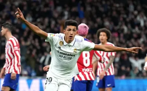El grito de gol de Álvaro Rodríguez en el derbi de Madrid. (Getty Images).