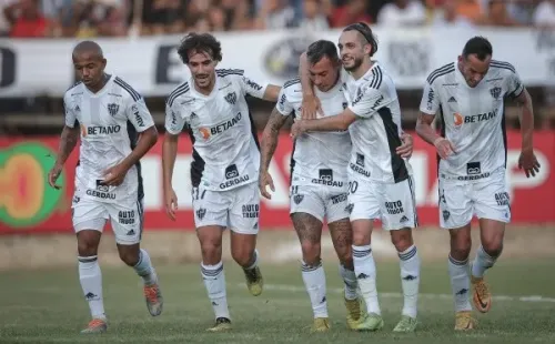 Vargas festeja el gol del 0-3 del Atlético Mineiro.