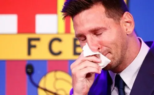 Lionel Messi en su despedida del Barcelona