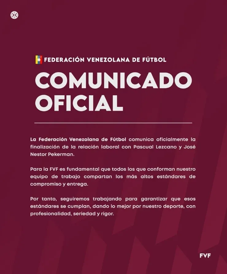 Venezuela comunica salida de Pekerman