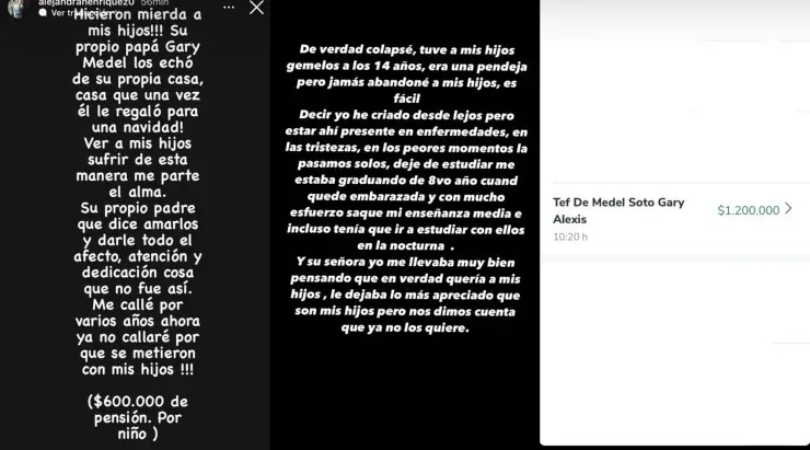 Las polémicas historias publicadas por la madre de los primeros hijos de Gary Medel