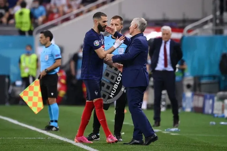 Karim Benzema y Didier Deschamps