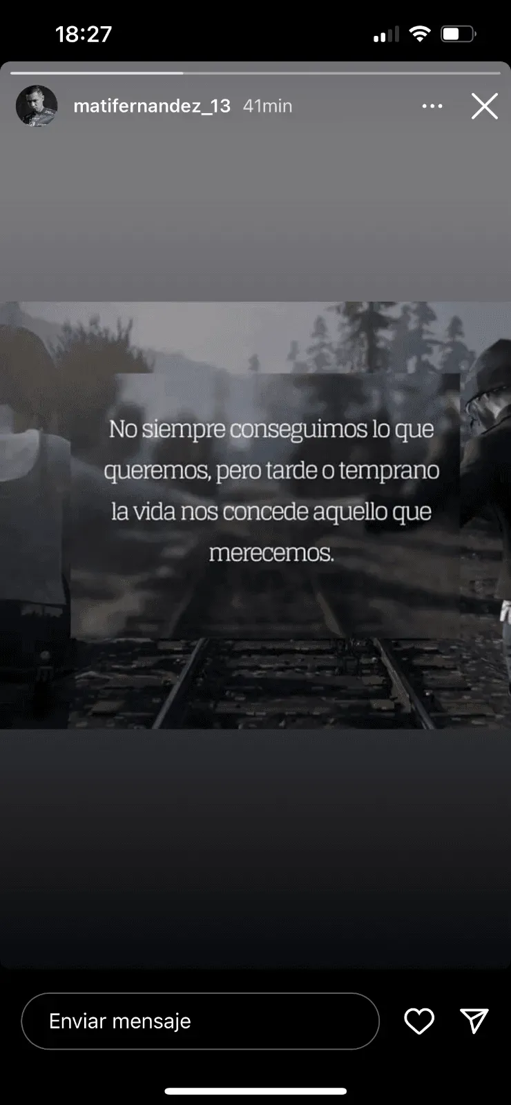 El mensaje de Matías Fernández