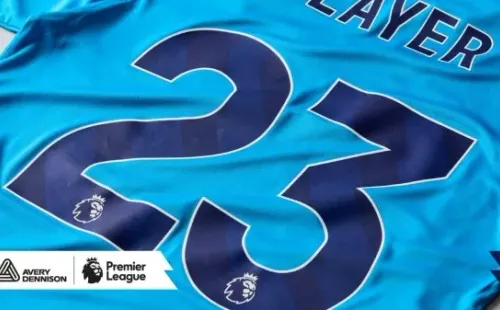 El diseño de los números y nombres de la Premier League para la temporada 2023-24. | Foto: Getty Images.