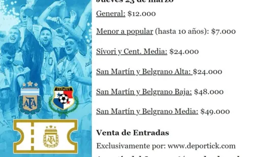 Precios entradas amistosos de Argentina