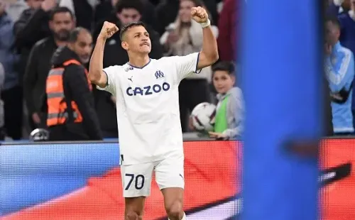 70 Alexis Alejandro SANCHEZ (om) during the Ligue 1 Uber Eats match between Marseille and Strasbourg at Orange Velodrome on March 12, 2023 in Marseille, France. (Photo by Anthony Bibard/FEP/Icon Sport via Getty Images)