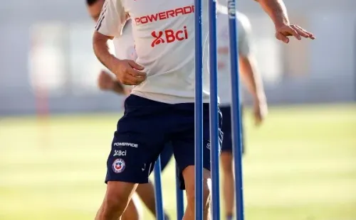 Gabriel Suazo en la práctica de la Roja este 21 de marzo. (Foto: Carlos Parra | Comunicaciones FFCh)