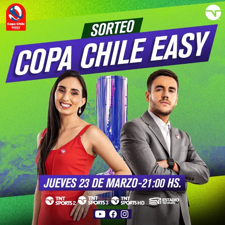 Este jueves se sortea la Copa Chile 2023 en las dependencias de TNT Sports. Foto: TNT Sports/Warner Media.