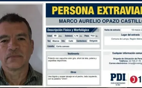 Ficha de persona extraviada de Marco Opazo
