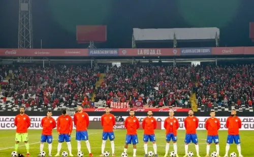 La selección chilena en el Estadio Monumental