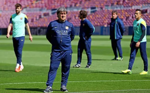 Gerardo Martino en una práctica del Barcelona, club donde dirigió a Alexis Sánchez. (Getty Images).