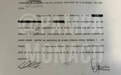 La denuncia que fue archivada.