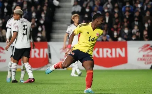 Jhon Jader Durán anotó su primer gol por Colombia frente a Japón. (Getty Images).