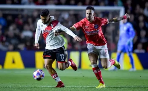 Paulo Díaz en acción por River Plate. Ha jugado 3 partidos en la Liga Profesional 2023. (Getty Images).