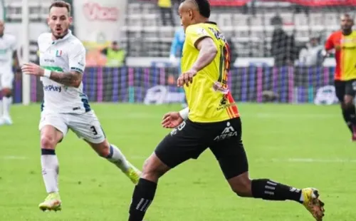 Kevin Aladesanmi, uno de los que ingresó en el 2T por Deportivo Pereira en la igualdad ante el Deportivo Pasto.