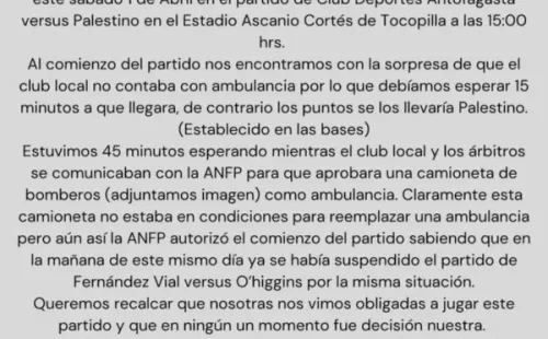 El comunicado de las jugadoras baisanas luego de disputar este encuentro.