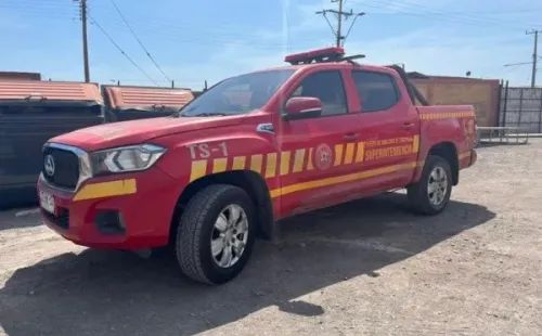 El vehículo que fungió como ambulancia en Tocopilla este sábado. | Alfonso Bastías