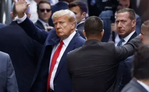 Donald Trump ingresando al Tribunal Penal de Manhattan (Getty Images)
