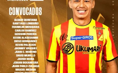 La lista de citados del Deportivo Pereira para recibir a Colo Colo.