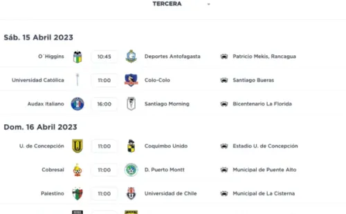 La programación de la fecha 3 del Campeonato Femenino 2023. | Campeonatochileno.cl