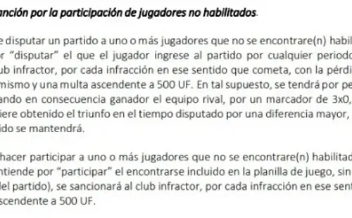 El artículo 10 de las bases de la Copa Chile 2023. | Foto: Captura.
