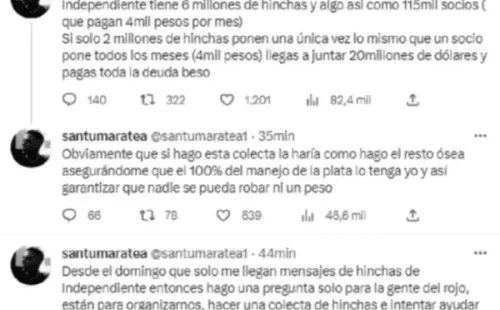 Los tuits de Santi Maratea.