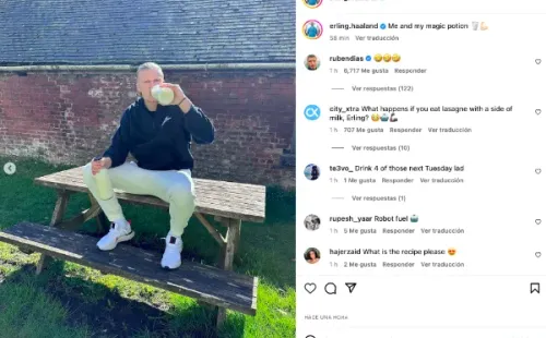 Erling Haaland reveló que la leche es su poción mágica. Foto: Instagram