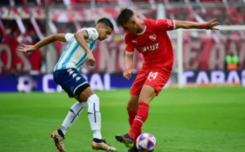 Tomás Avilés en el último clásico de Avellaneda que Racing e Independiente igualaron 1-1. (Getty Images).
