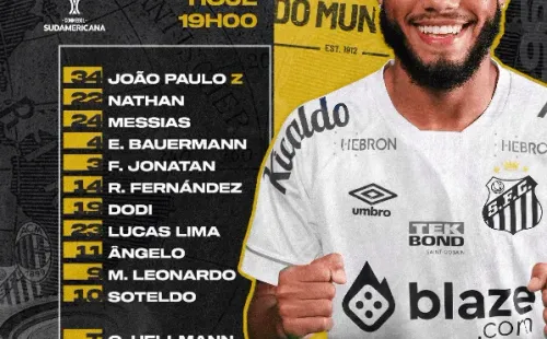Formación de Santos vs. Audax Italiano. (Captura Twitter).         Formación Audax Italiano. (Captura Twitter).