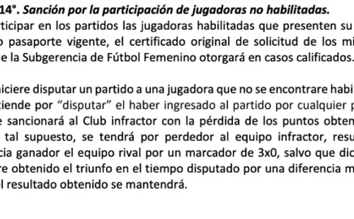 El artículo que explica por qué Cobresal pudo pedir los puntos. | ANFP