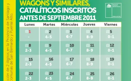 Calendario de restricción vehicular