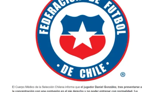 El comunicado de la Roja para informar la baja de Daniel González del microciclo de la selección chilena. (Captura).