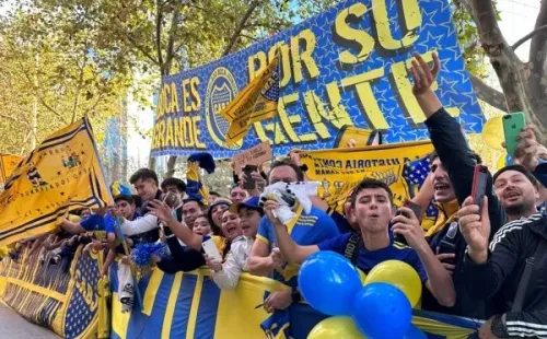 La recepción de los hinchas de Boca Juniors en Chile. Foto: Boca Juniors.
