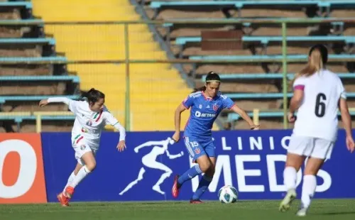 Daniela Zamora convirtió el 3-0 para la U femenina ante Audax. | Foto: Javiera Mera – Prensa U. de Chile